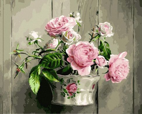 Фото Картины по номерам Ваза с розой (BK-GX41179) (Без коробки) от интернет-магазина картин-раскрасок Sylarozumu.com.ua