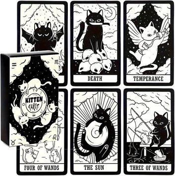 Фото Таро чорних кішок / Kitten Tarot cards колоди карт від інтернет-магазину Sylarozumu.com.ua