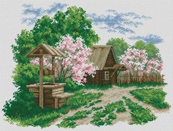 Фото Алмазная картина Деревенский колодец (45 х 59 см) Dream Art (DA-31586, Без подрамника) от интернет-магазина рукоделия Sylarozumu.com.ua