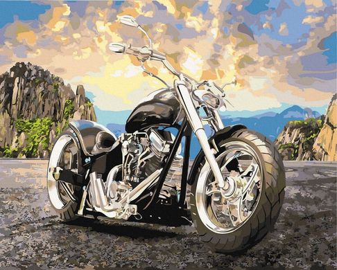 Фото Картины по номерам Черный мотоцикл (BK-GX41464) (Без коробки) от интернет-магазина картин-раскрасок Sylarozumu.com.ua