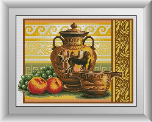 Фото Картина из страз Ваза с виноградом (полная зашивка, квадратные камни) Dream Art (DA-30213, ) от интернет-магазина рукоделия Sylarozumu.com.ua