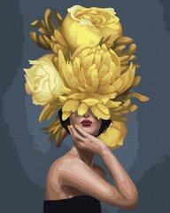 Фото Картина за номерами Дівчина з жовтими квітами (BK-GX41925) (Без коробки) від інтернет-магазину картин-розмальовок Sylarozumu.com.ua