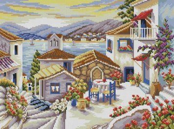 Фото Картина стразами Испанская улочка (37 х 50 см) Dream Art (DA-31834, Без подрамника) от интернет-магазина рукоделия Sylarozumu.com.ua