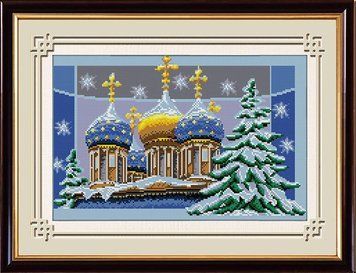 Фото Картина из страз Рождественские купола (полная зашивка, квадратные камни) Dream Art (DA-30196, ) от интернет-магазина рукоделия Sylarozumu.com.ua