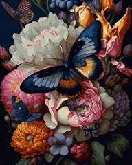 Фото Картина по цифрам Метелик на квітах (BRM47455) від інтернет-магазину картин-розмальовок Sylarozumu.com.ua