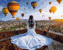 Фото Картина за номерами Принцеса та повітряні кулі (BK-GX37984) (Без коробки) від інтернет-магазину картин-розмальовок Sylarozumu.com.ua
