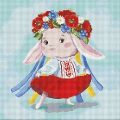 Фото Алмазная картина Зайка-украиночка Идейка (AMO7581, На подрамнике) от интернет-магазина рукоделия Sylarozumu.com.ua