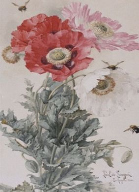 Фото Картина алмазна вишивка Маки і бджоли худ. Paul de Longpre Діамантові ручки (GU_189730) від інтернет-магазину рукоділля Sylarozumu.com.ua