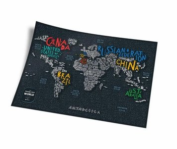 Скретч-карта мира Travel Map LETTERS World (англ. мова) в тубусе