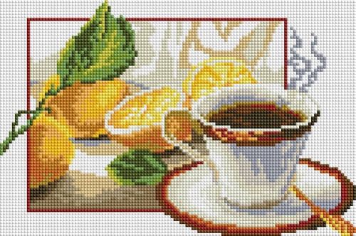 Фото Картина из страз Чай с лимоном ColorArt (CLR-PDT702, На подрамнике) от интернет-магазина рукоделия Sylarozumu.com.ua
