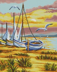 Фото Картина мозаїка Човни на березі (39 х 49 см) Dream Art (DA-31755) від інтернет-магазину рукоділля Sylarozumu.com.ua