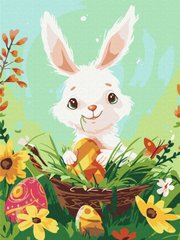 Фото Картина по номерам Счастливый Пасхальный кролик (KBS0152) (Без коробки) от интернет-магазина картин-раскрасок Sylarozumu.com.ua