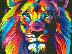Фото Картина из страз Радужный лев Rainbow Art (EJ1232, ) от интернет-магазина рукоделия Sylarozumu.com.ua