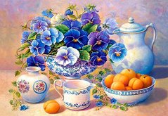 Фото Картина из страз Цветы на столе ТМ Алмазная мозаика (DMF-216, ) от интернет-магазина рукоделия Sylarozumu.com.ua