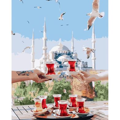 Фото Картина за номерами Чай у Стамбулі (SR-VA-3010) Strateg (Без коробки) від інтернет-магазину картин-розмальовок Sylarozumu.com.ua