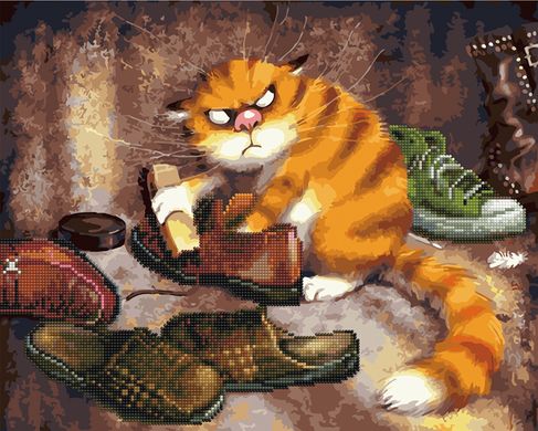 Фото Алмазна картина Незадоволений кіт (BGZS1076) від інтернет-магазину картин-розмальовок Sylarozumu.com.ua
