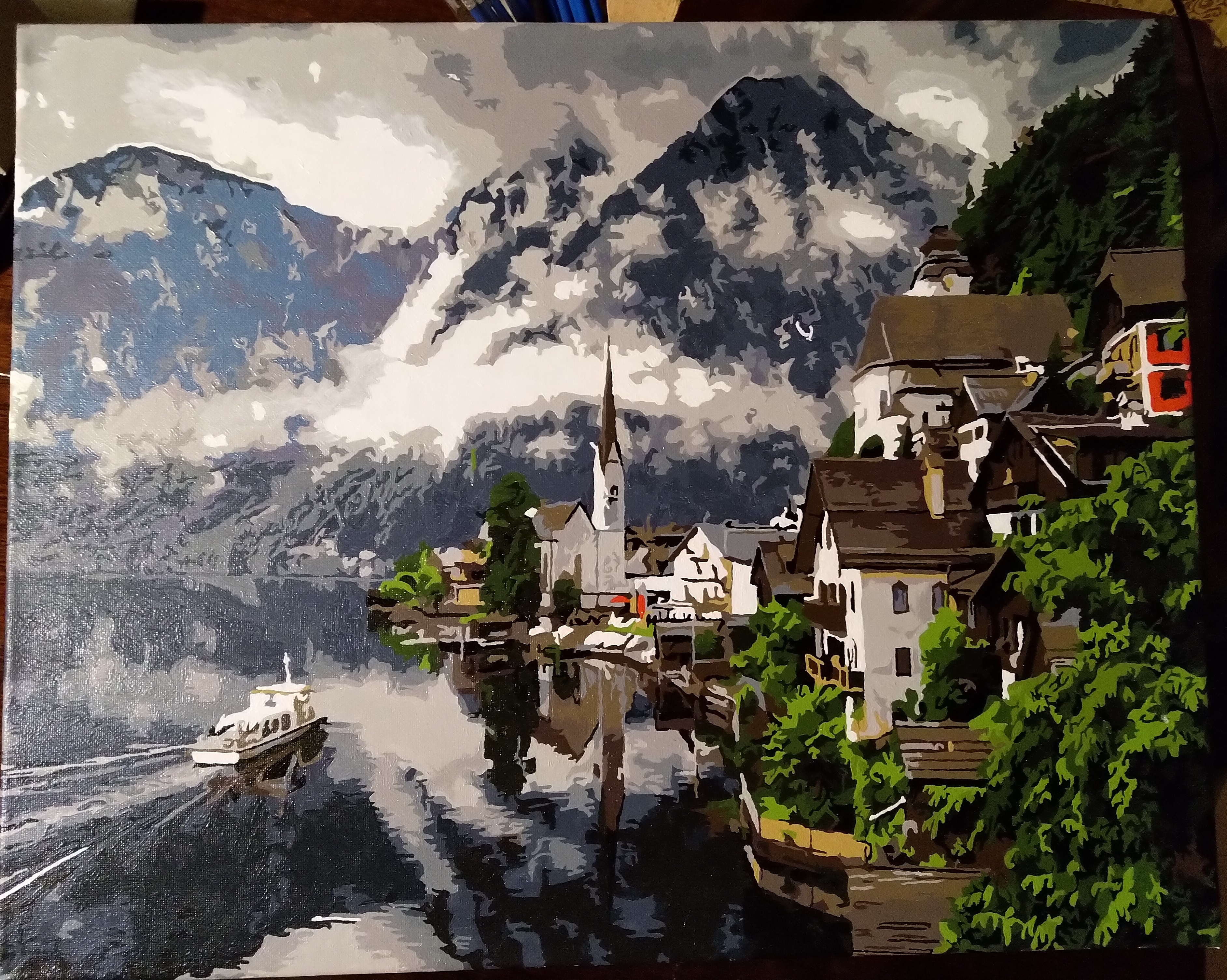 картина за номерами Швейцарські Альпи - фото намальованої картини